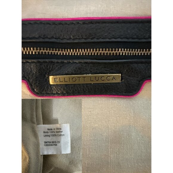 Elliott Lucca Sintra Shoulder Bag Black Pebbled Leather Hobo Zipper Tassels - Picture 8 of 9